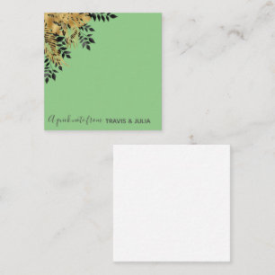Carte De Correspondance Glam Black & Gold Tropical Feuilles