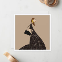 Glam in Black Fashion Art Card Miss Tina
