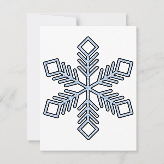 Carte De Correspondance Glitter Snowflake - Baby Blue Branches (Devant)
