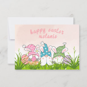 Carte De Correspondance gnomes pâques vintages à fleurs mignonnes