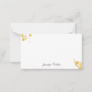 Carte De Correspondance Gold Confetti écriture manuscrite Monogramme Modèl
