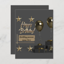 Gold Modern Personnalisable Joyeux Anniversaire