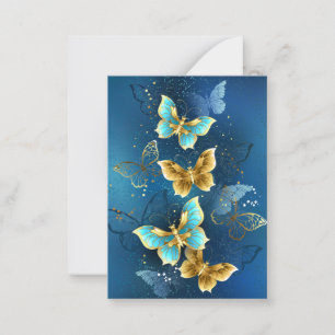 Carte De Correspondance Golden butterflies