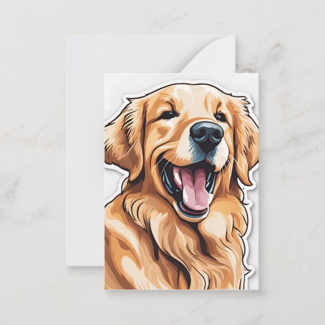 Carte De Correspondance Golden Retriever | Message vide (Devant)