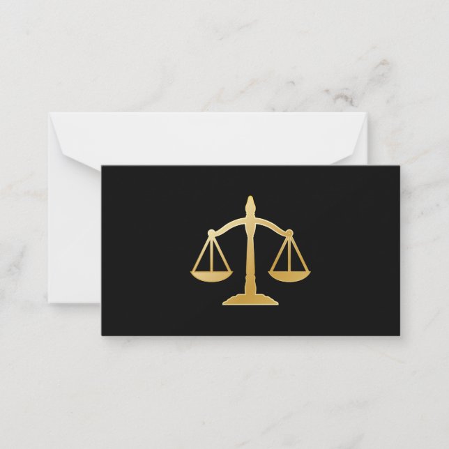 Carte De Correspondance Golden Scales of Justice Law Theme (Devant)