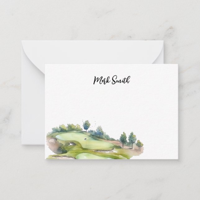 Carte De Correspondance Golf avec Nom pour golfeur (Devant)