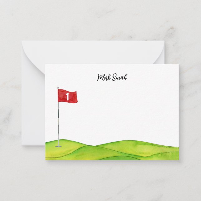 Carte De Correspondance Golf avec nom pour golfeur (Devant)