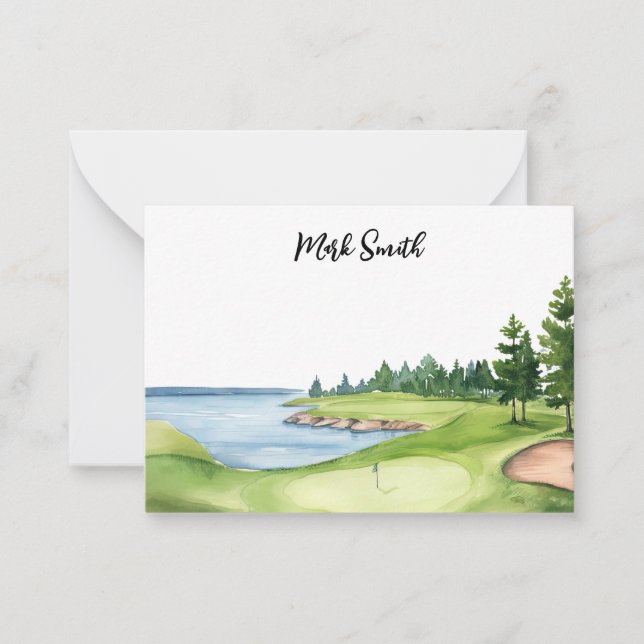 Carte De Correspondance Golf avec nom pour golfeur (Devant)