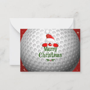 Carte De Correspondance Golfer Père Noël, "Joyeux Noël"