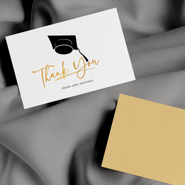 Carte De Correspondance Graduation 2023 Gold Foil Grad Merci (Créateur téléchargé)