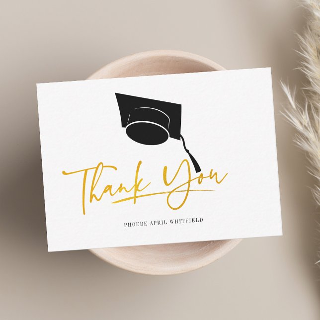 Carte De Correspondance Graduation 2025 Grad Casquette Merci (Graduation 2025 Grad Cap Thank You Note Card)