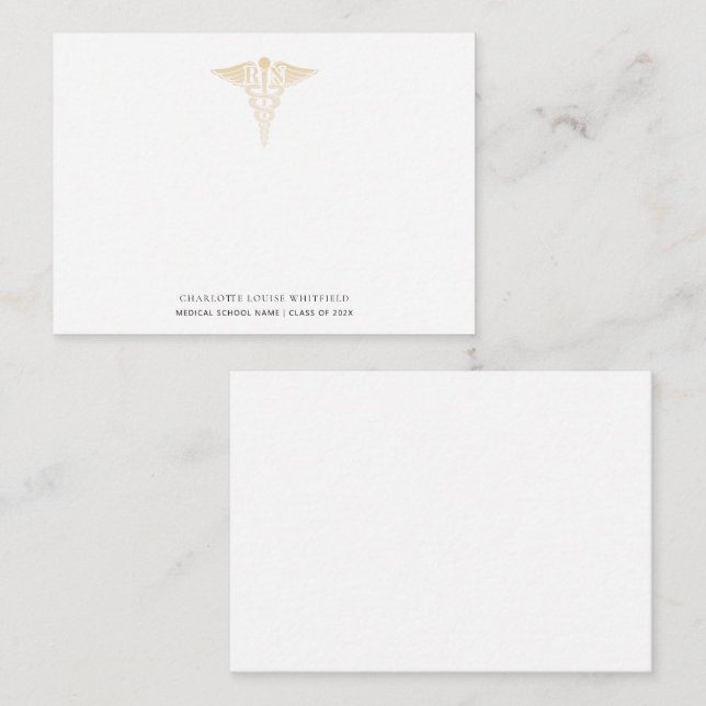 Carte De Correspondance Graduation 2025 Infirmière Pinning Merci (Devant / Derrière)