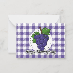 Carte De Correspondance Grape on Violet Plaid