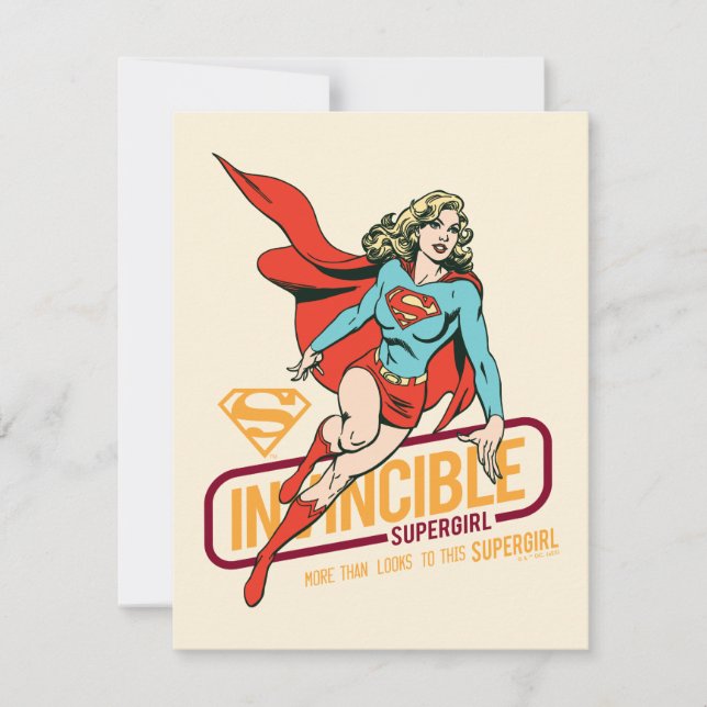 Carte De Correspondance Graphique rétro-invincible Supergirl (Devant)