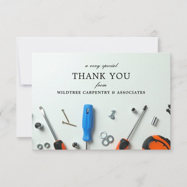 Carte De Correspondance Grappe de construction | Un Merci spécial (Devant)
