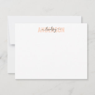 Carte De Correspondance Gras calligraphie Orange Personnalisé