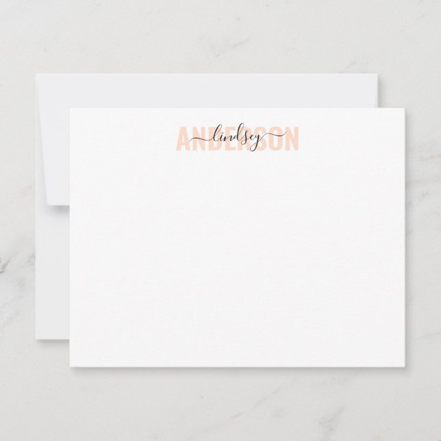 Carte De Correspondance Gras calligraphie Orange Personnalisé (Devant)
