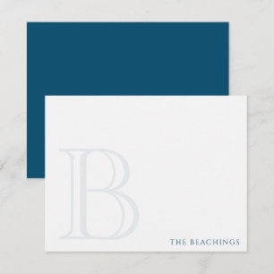 Carte De Correspondance Gras Première Marine Bleu Classique Papier à lettr