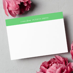 CARTE DE CORRESPONDANCE GRASS GREEN PERSONNALISÉ NOM DE FAMILLE MONOGRAM