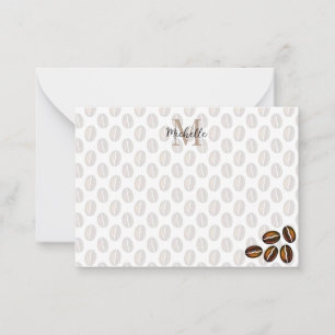 Carte De Correspondance Graveur Monogramme Amoureux de Café Grains de Café