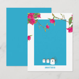 Carte De Correspondance Grèce Bougainvillée Île grecque Moulins à vent Nom
