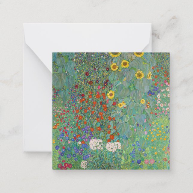 Carte De Correspondance Gustav Klimt - Jardin de campagne avec tournesols (Devant)