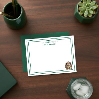 Carte De Correspondance Hand Drawn Dachshund Martini Flat