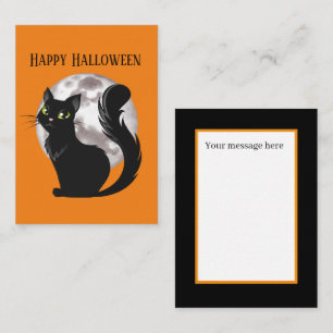 Carte De Correspondance Happy Halloween chat noir ajouter un message