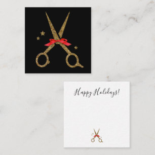 Carte De Correspondance Happy Holidays SALON - Ciseaux de coiffure Note