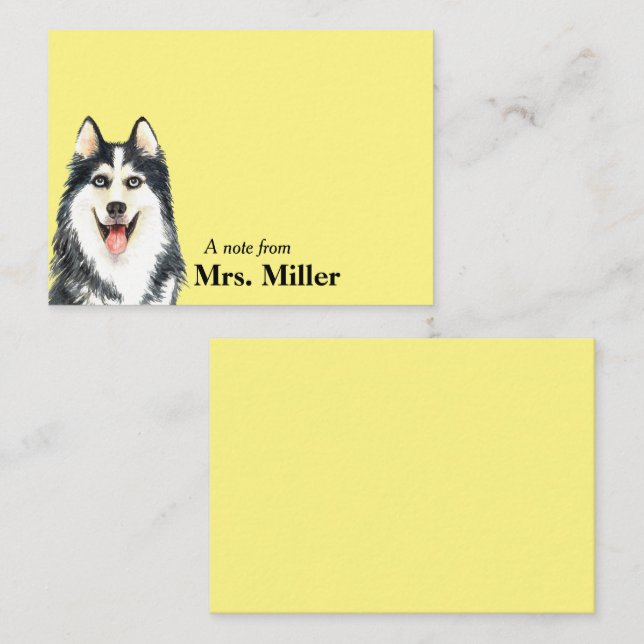 Carte De Correspondance Happy Husky Personnalisé (Devant / Derrière)