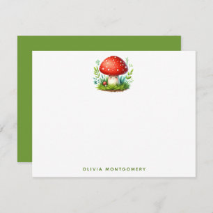 Carte De Correspondance Happy Mushroom Redcap Illustration Nom personnalis
