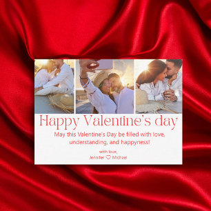 Carte De Correspondance happy valentines jour 3 photos collage minimum rou