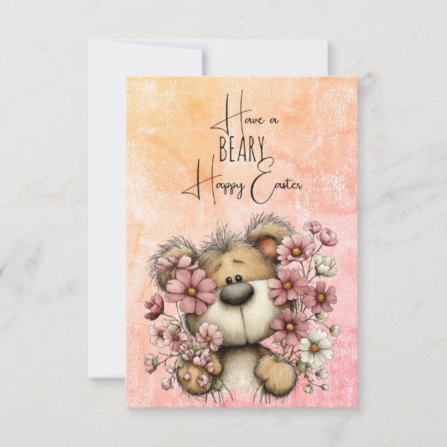 Carte De Correspondance Have a BEARY Happy Easter  (Devant)