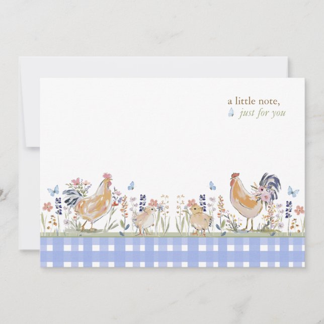 Carte De Correspondance Hearthlight Notes Printemps Douce Gingham Prairie (Devant)
