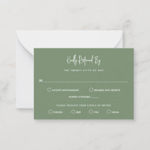 Carte De Correspondance Heather Elegant Sage Green Minimal Mariage moderne