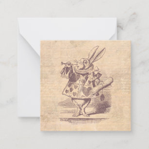 Carte De Correspondance Herald White Rabbit Vintage Alice au pays des merv