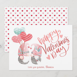 Carte De Correspondance Heureuse Sainte-Valentin Cute Gnome Couple Valenti