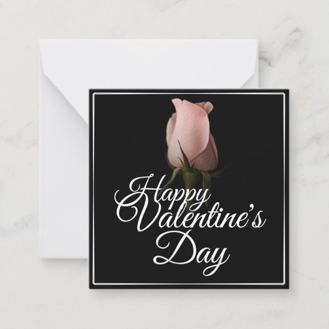 Carte De Correspondance Heureuse Sainte-Valentin rose (Devant)