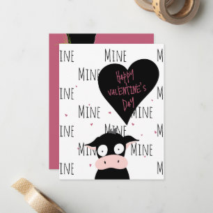 Carte De Correspondance Heureuse Sainte-Valentin Seulement Moooooo ! P