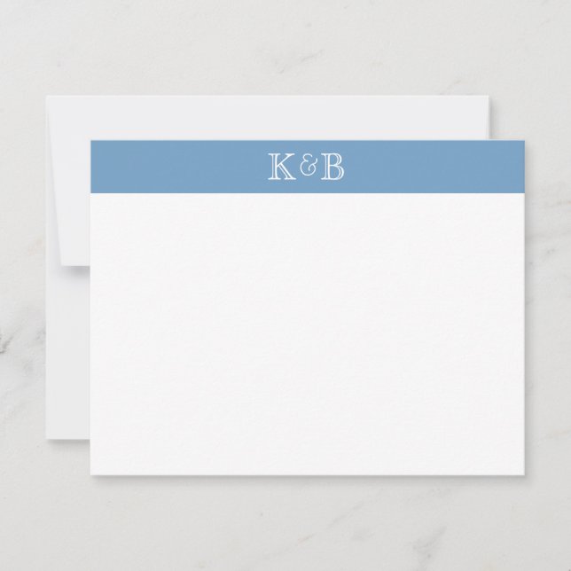 Carte De Correspondance His & Hers Initials Banded Stationery (Devant)