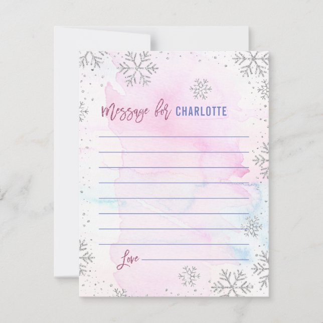 Carte De Correspondance Hiver ONEderland Silver Snowflake Time Capsule (Devant)