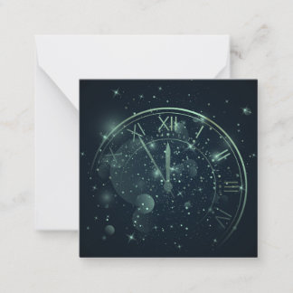Carte De Correspondance Horloge personnalisée du Nouvel An