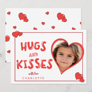 Carte De Correspondance Hugs and Kisses Valentine's Day Photo personnalisé