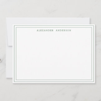 Carte De Correspondance Hunter Green Moderne Professionnel Double Bordure