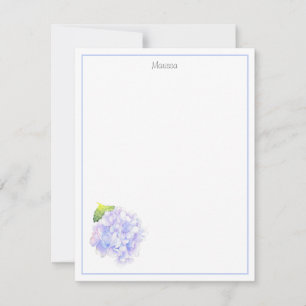 Carte De Correspondance Hydrangea Aquarelle Vignette