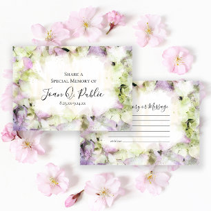 Carte De Correspondance Hydrangea presque rose Partager une mémoire funéra