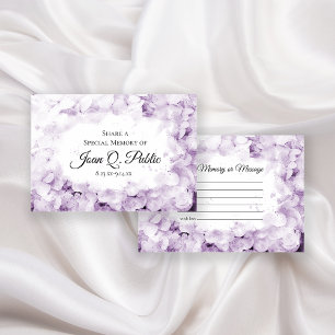 Carte De Correspondance Hydrangée violette Aquarelle Partager Mémoire Funé