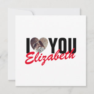 Carte De Correspondance I Love You Custom Photo Heart and Name