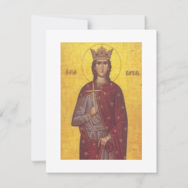 Carte De Correspondance Icône de Saint Barbara avec prière (Devant)