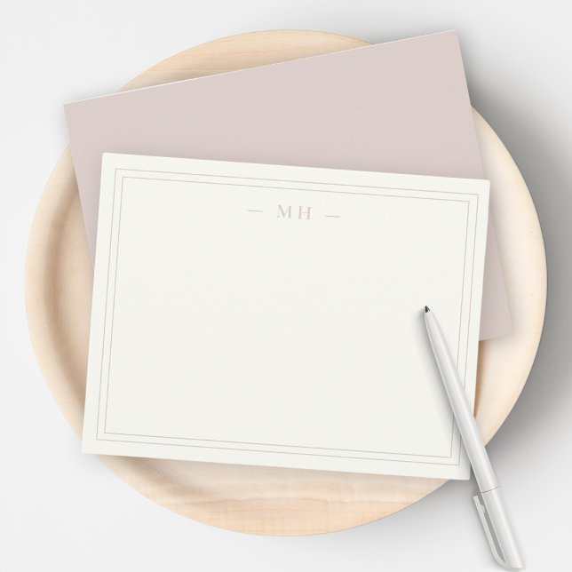Carte De Correspondance Iivoire minimaliste et Rose à deux frontières (Créateur téléchargé)